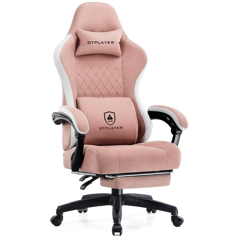 【Springtok】Gtplayer Gaming Chair, Technical Fabric Office Chair with Pocket Spring Cushion, Linkage Armrests and Footrest, High Back Ergonomic Chair Springtok Adjustable