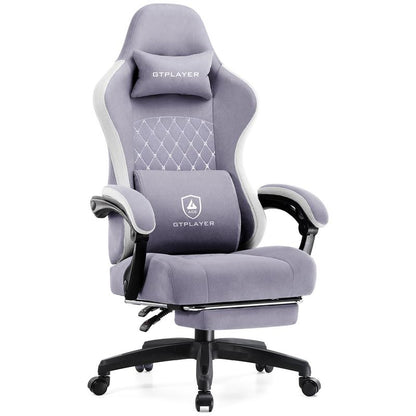 【Springtok】Gtplayer Gaming Chair, Technical Fabric Office Chair with Pocket Spring Cushion, Linkage Armrests and Footrest, High Back Ergonomic Chair Springtok Adjustable