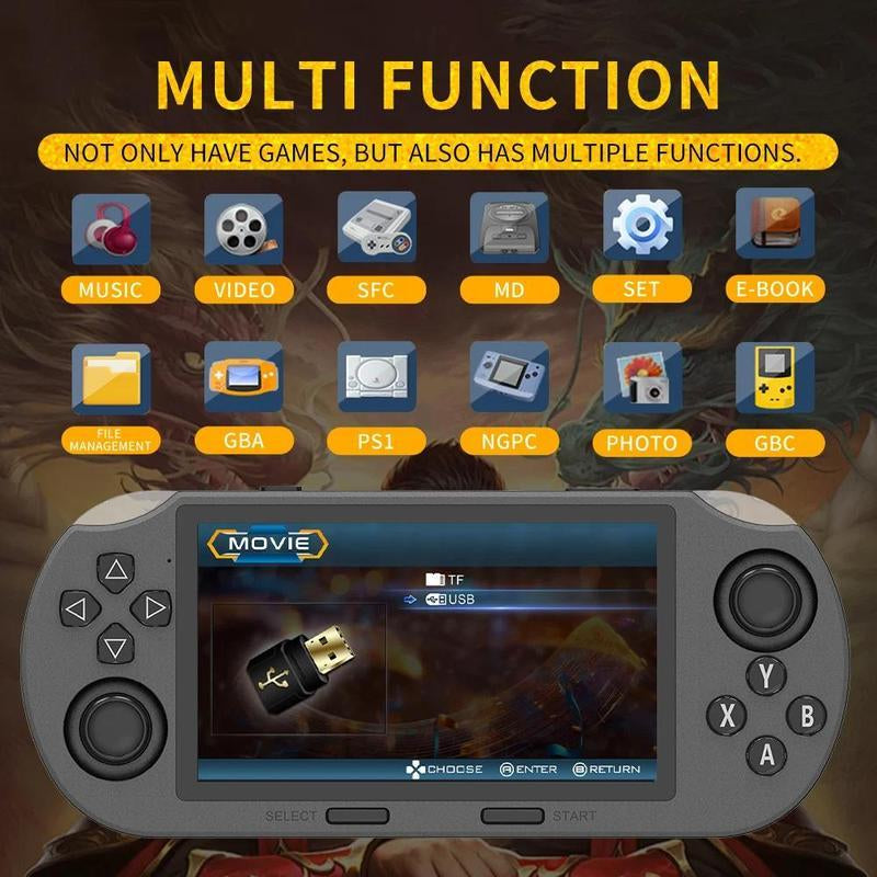 [Mother'S Day] Ntaanoo 2025 Retro Handheld Game Console Supports 20,000+ Games, 4.5 Inch IPS Screen Games Machine, Wireless Mini Portable Game Player, Gaming & Consoles for Boy Gift, Game Peripherals
