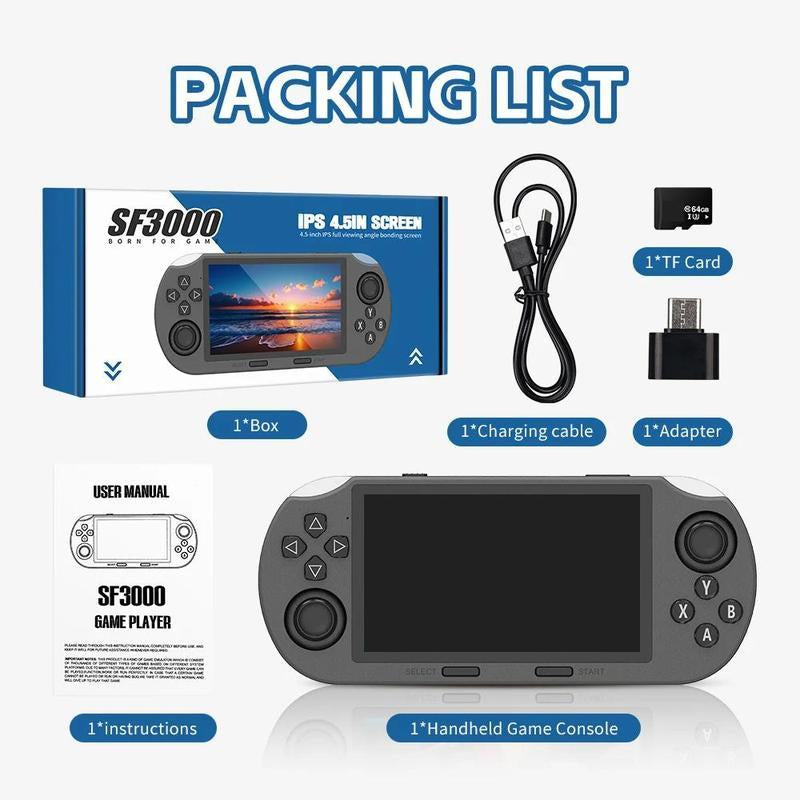 [Mother'S Day] Ntaanoo 2025 Retro Handheld Game Console Supports 20,000+ Games, 4.5 Inch IPS Screen Games Machine, Wireless Mini Portable Game Player, Gaming & Consoles for Boy Gift, Game Peripherals