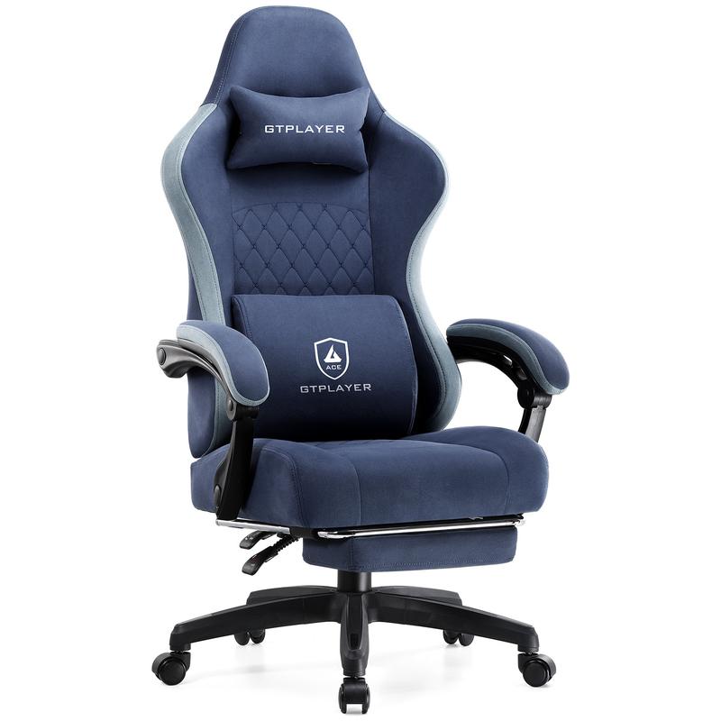 【Springtok】Gtplayer Gaming Chair, Technical Fabric Office Chair with Pocket Spring Cushion, Linkage Armrests and Footrest, High Back Ergonomic Chair Springtok Adjustable