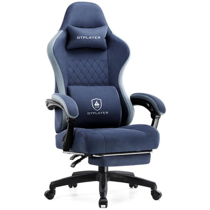 【Springtok】Gtplayer Gaming Chair, Technical Fabric Office Chair with Pocket Spring Cushion, Linkage Armrests and Footrest, High Back Ergonomic Chair Springtok Adjustable